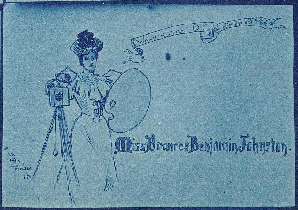 [Portrait placecard for Frances Benjamin Johnston, one of 16 unique…, 1896