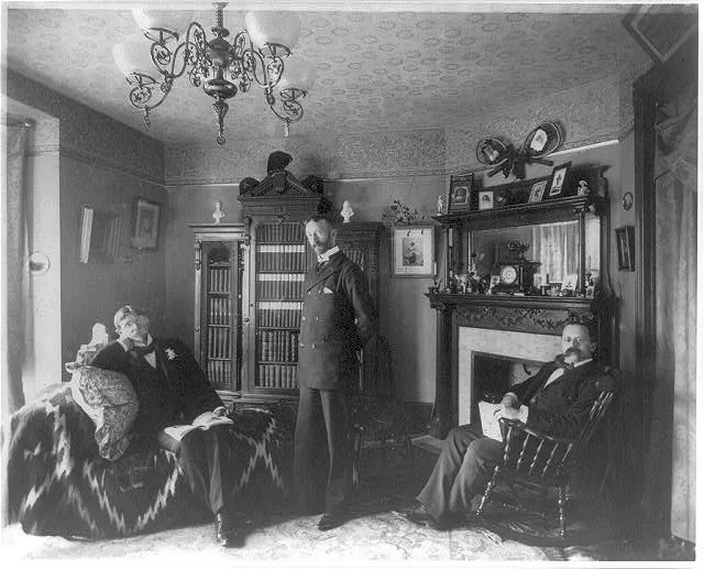 [Frances Benjamin Johnston, 1864-1952, with three male friends], 1890