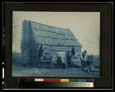 [Old time cabin], Virginia, 1899