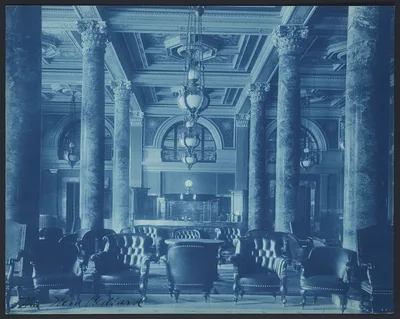 Photograph from 1901: [Willard Hotel lobby]