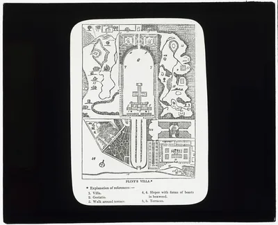 [Reproduction of plan showing Pliny's villa], Città Di Castello, Italy, 1915