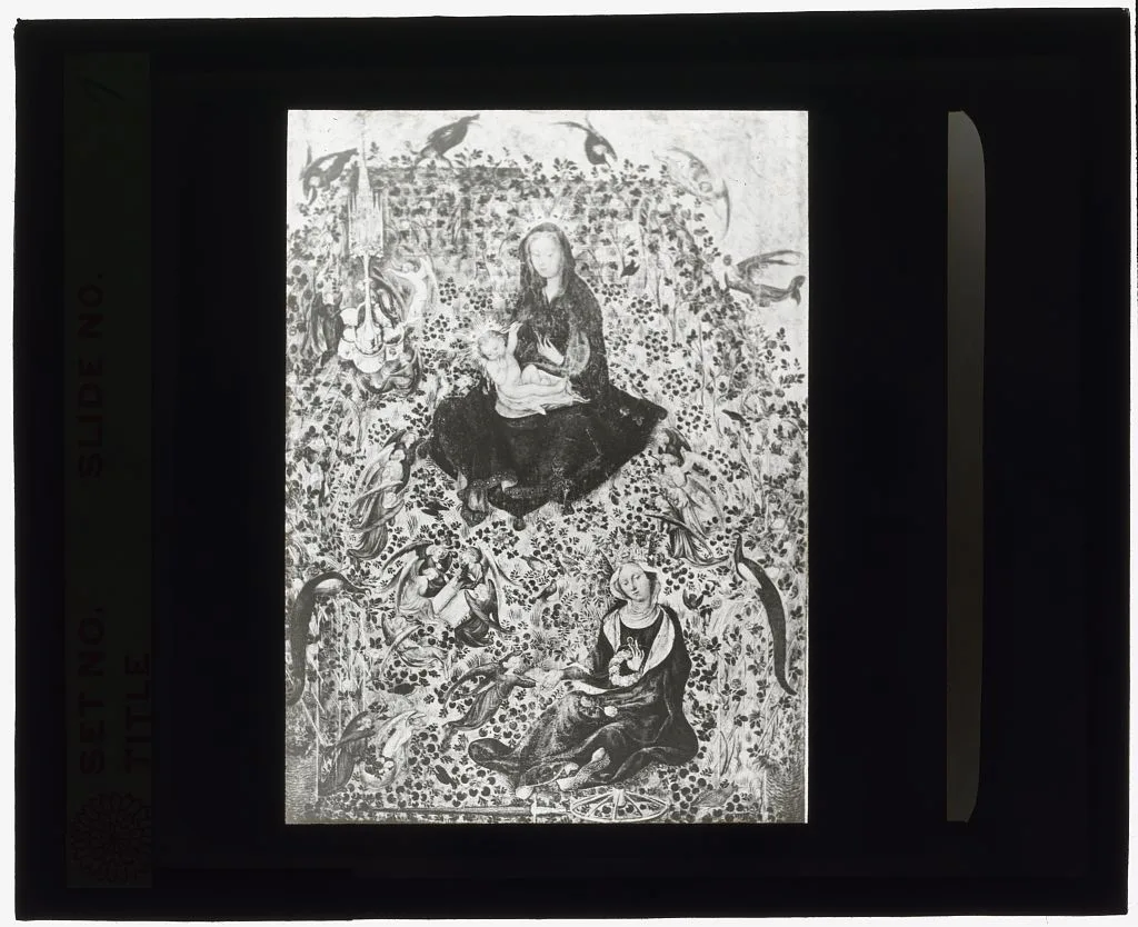 [Reproduction of painting showing Madonna and Saint Catherine], 1915