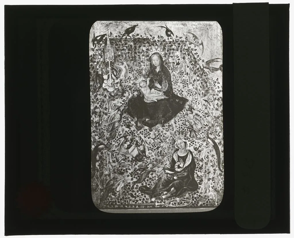 [Reproduction of painting showing Madonna and Saint Catherine], 1915