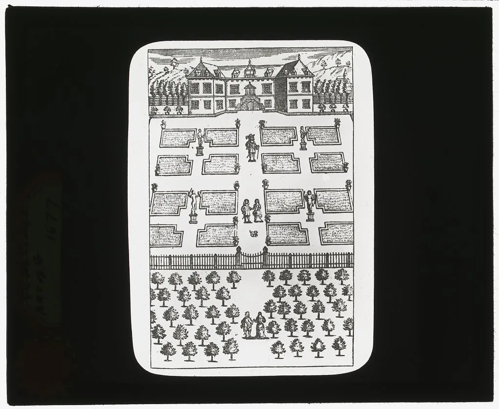 [Reproduction of print showing Parterre garden], 1915