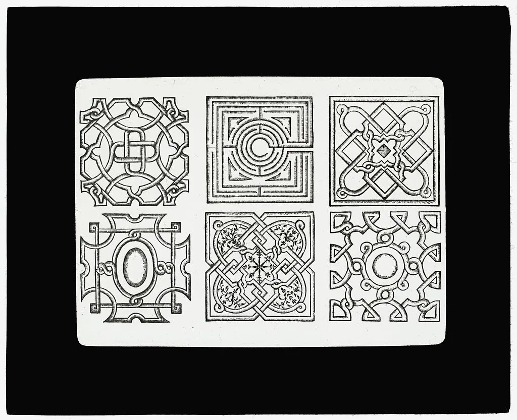 [Reproduction of print showing Labyrinth designs], 1915