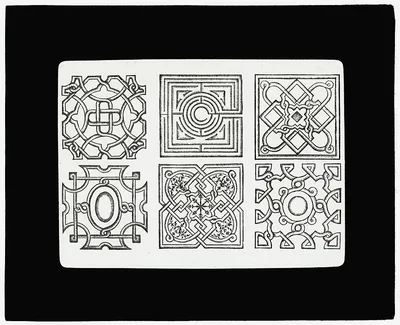 [Reproduction of print showing Labyrinth designs], 1915