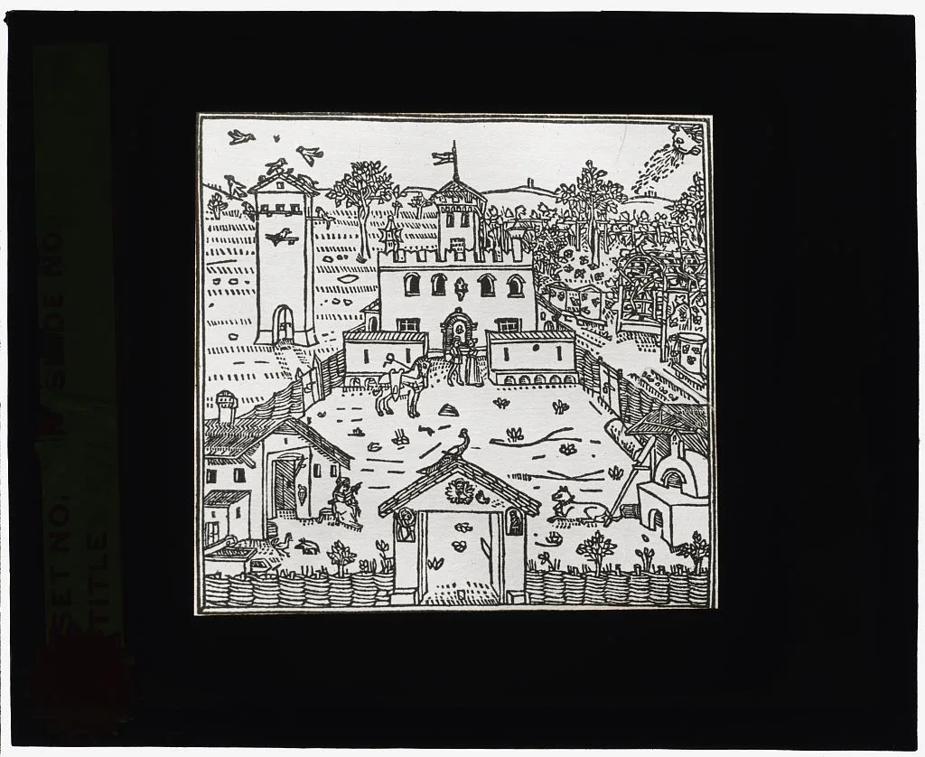 [Reproduction of print showing Castle garden], 1915