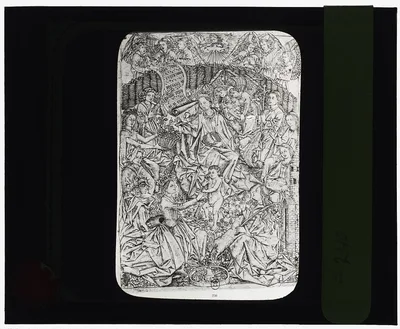 [Reproduction of print showing Virgin and Christ Child in a garden…, 1915