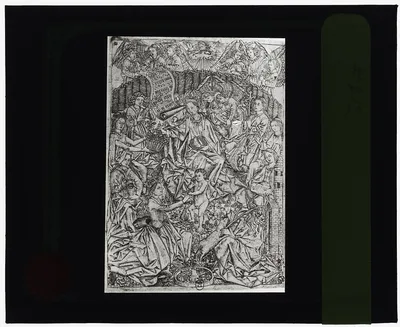 [Reproduction of print showing Virgin and Christ Child in a garden…, 1915