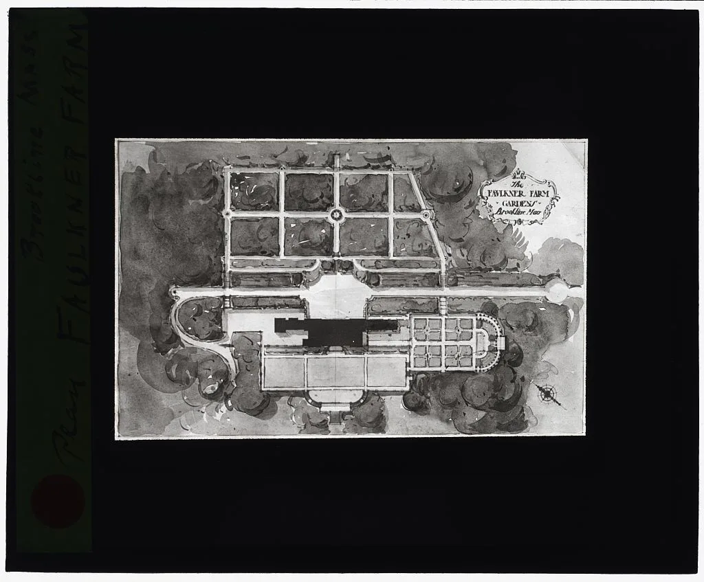 ["The Faulkner Farm Gardens, Brookline, Massachusetts"], 1915