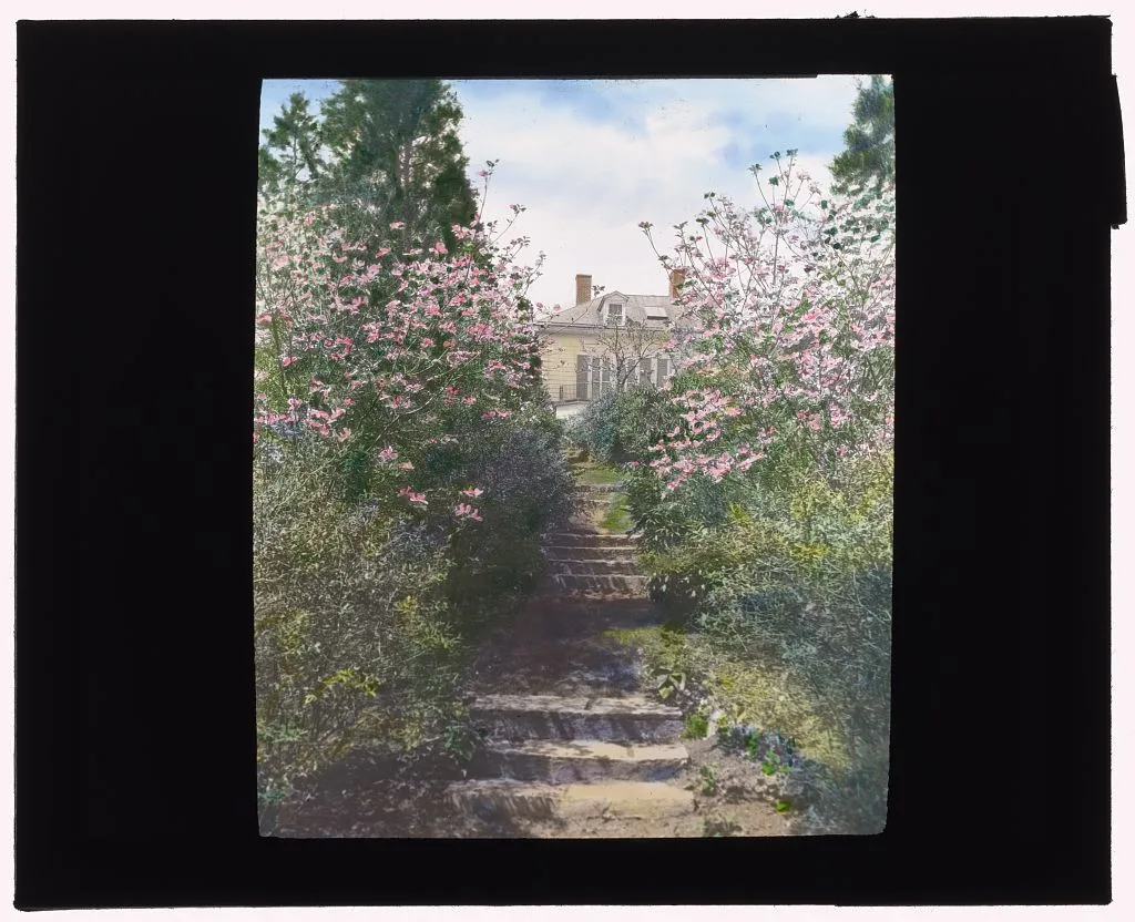 ["Old Acres," Robert Low Bacon house, Old Westbury, New York. Pathway…, 1921