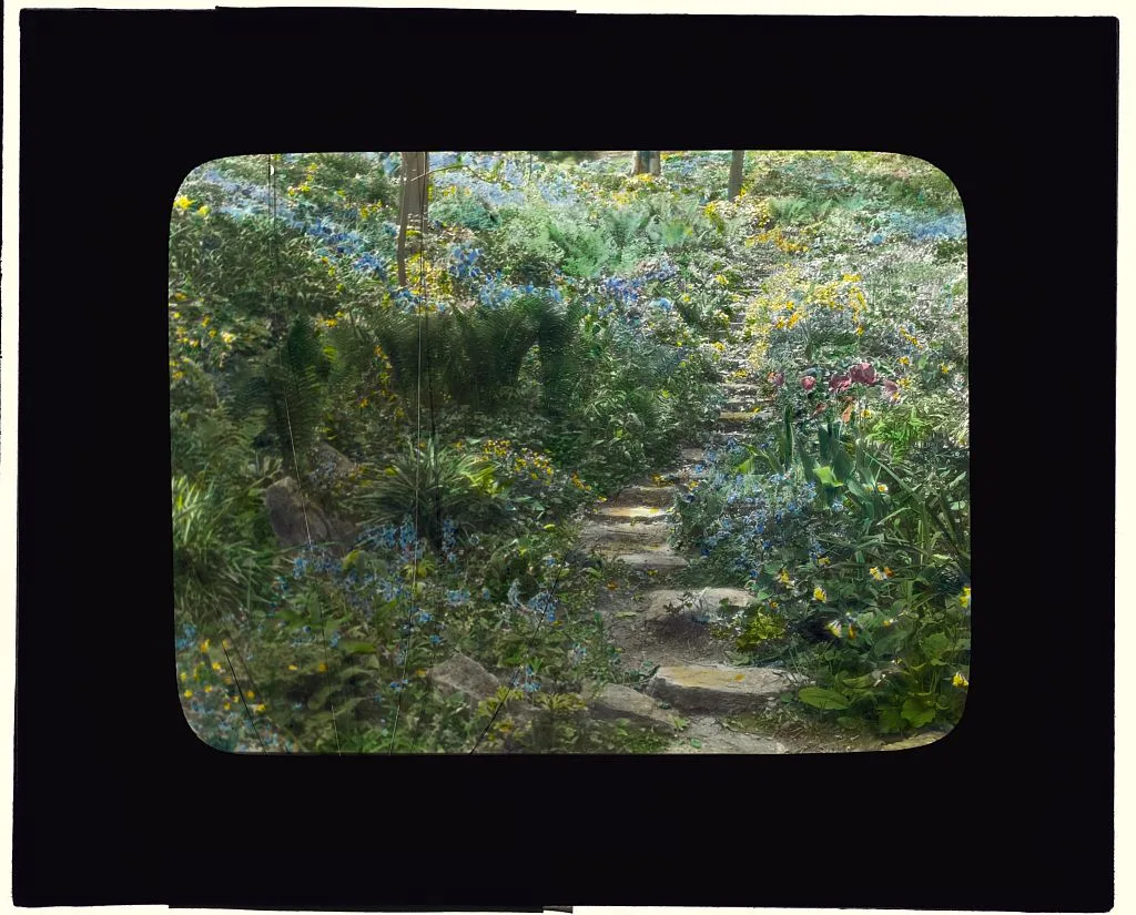 [Unidentified house. Stone pathway], 1910