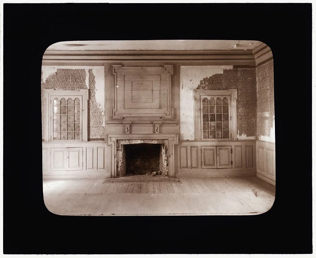 [Rogers House, Craddockville, Accomac County. Fireplace and panelled…, Accomac County, Virginia, 1930
