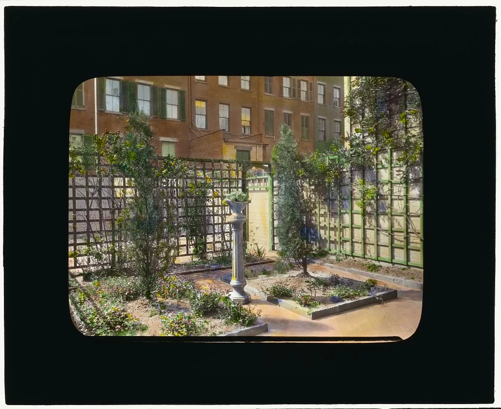 [Unidentified townhouse garden, probably in New York, New York, or…, 1922