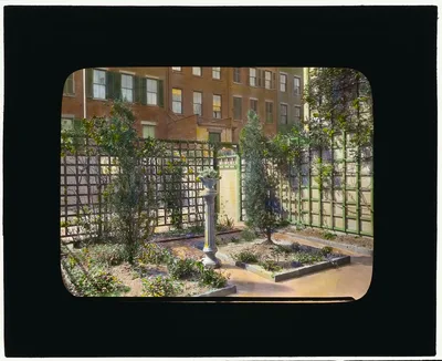 [Unidentified townhouse garden, probably in New York, New York, or…, 1922