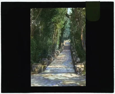 [Villa d'Este, Tivoli, Lazio, Italy. Staircase], Italy, Tivoli, 1925