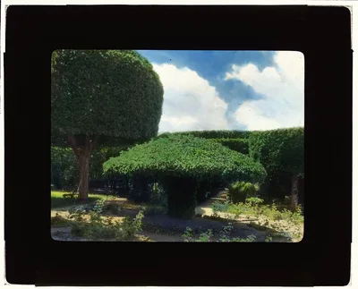 [Unidentified house, probably Italy. Topiary], 1925