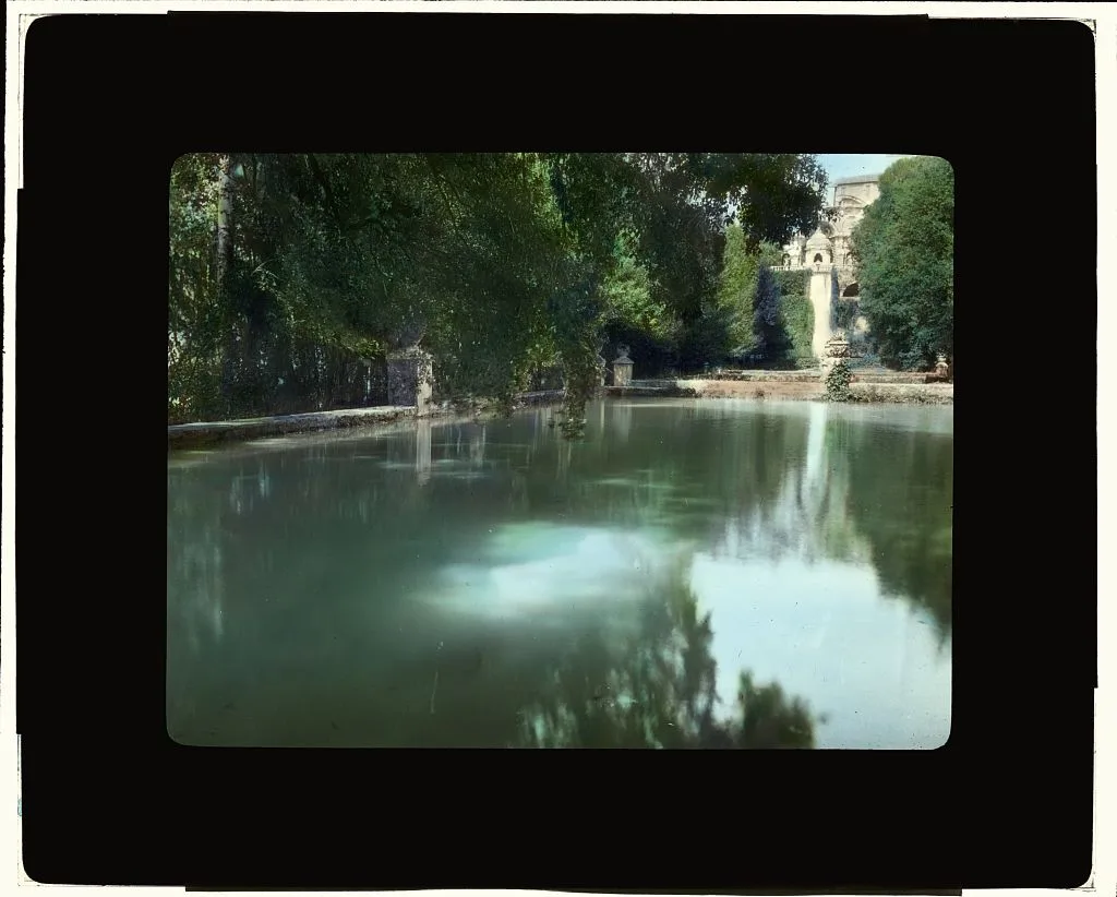 [Villa d'Este, Tivoli, Lazio, Italy. Waterfall and pools], Italy, Tivoli, 1925