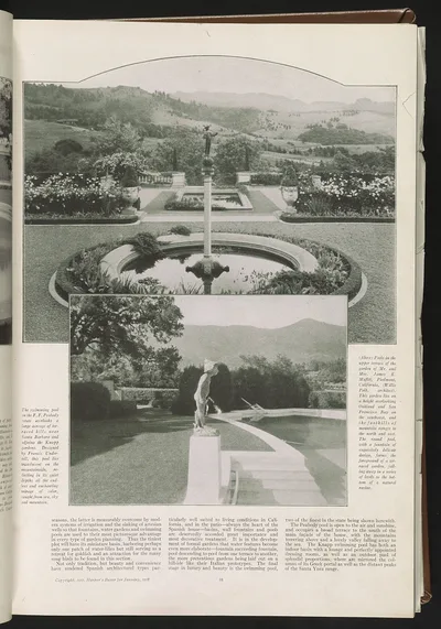 Photograph from 1918: Garden pools of California [right page]