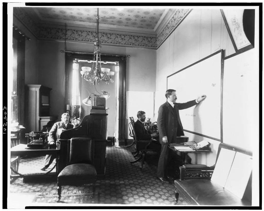 [Temporary Spanish-American war room, second floor White House office], Washington D.C., 1992