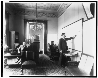 [Temporary Spanish-American war room, second floor White House office], Washington D.C., 1992