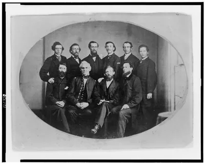 Photograph from 1860: [Portrait of ten men including Anderson D.…