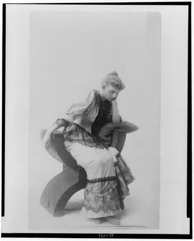 [Frances Benjamin Johnston, full-length portrait, seated, facing…, 1880